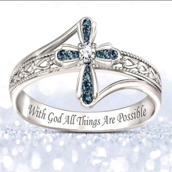 Nib Cross Engraved Ring Size 7 - Picture 3 of 7